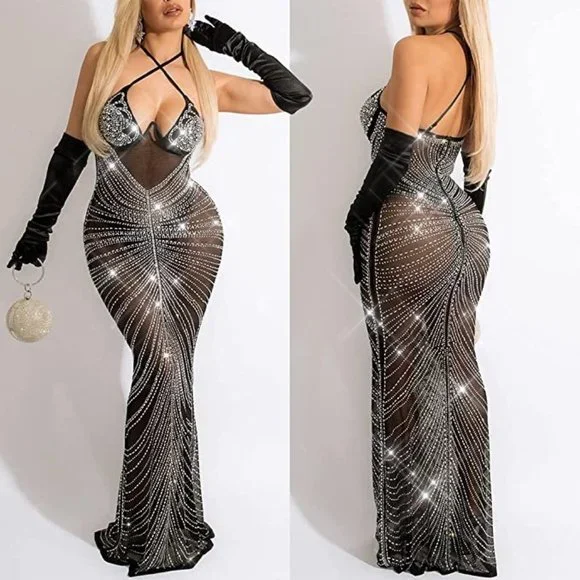 NEW Beautiful Sparkling Bling Rhinestone Evening Gown Prom Or Quincenera… - Picture 3 of 8